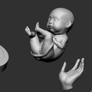 modelado 3d composición del bebé|modeling 3d baby composition with grooves|композиция беби с пазами