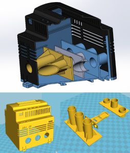 Modelado 3D del diseño de la unidad de protección | 3D modeling of the protection unit layout | 3д моделирование макета блока защиты