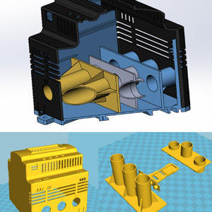 Modelado 3D del diseño de la unidad de protección | 3D modeling of the protection unit layout | 3д моделирование макета блока защиты