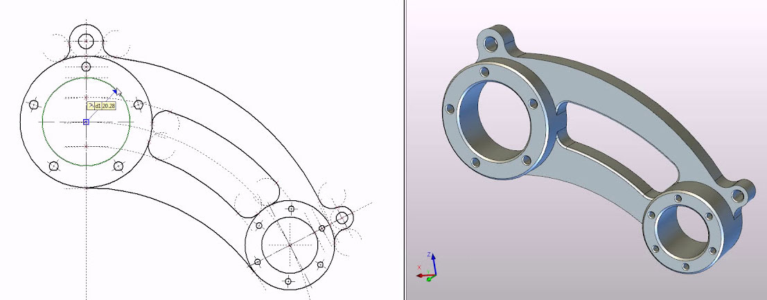 modelado 3D de piezas|3D modeling of parts|3д моделирование детали