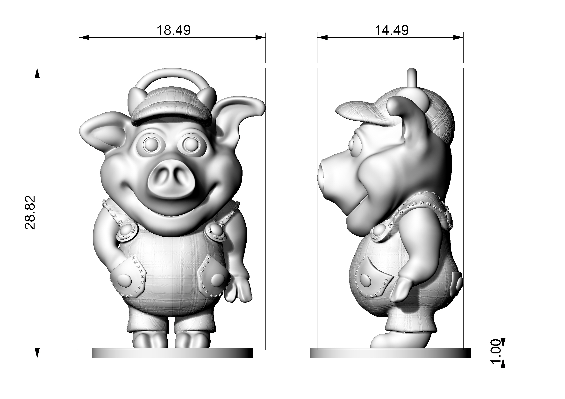 Diseño e impresión 3D de un cerdito
