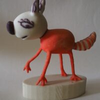 Figurita de gato en 3D basada en el dibujo de un niño