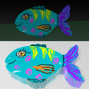 Impresión en 3D de un pez a partir del dibujo de un niño